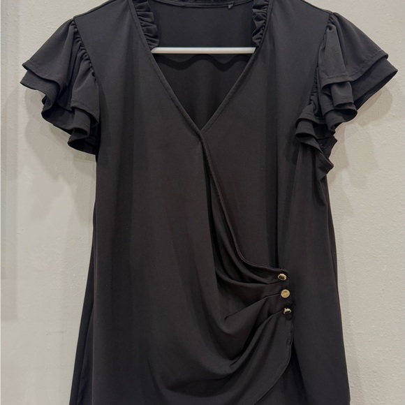 Marc New York Tops - Marc New York Black Ruffle Sleeve Blouse Size: Medium